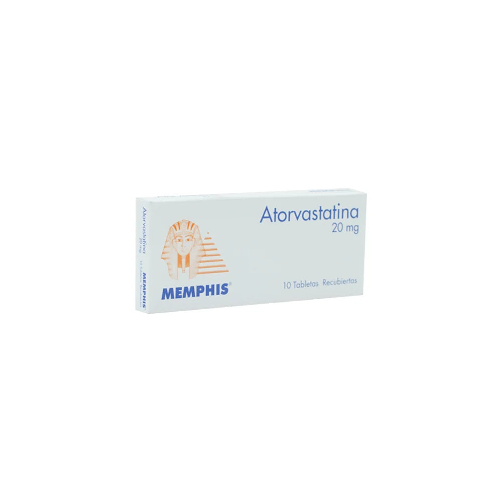 Atorvastatina 20 mg x 10 tabletas (Memphis)
