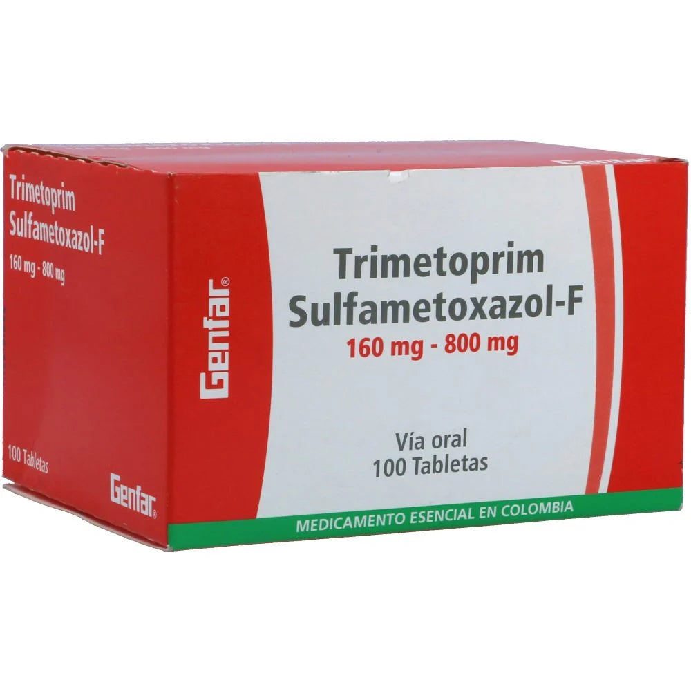 Trimetoprim Sulfa F 160/800 mg x 100 tabletas (Genfar)