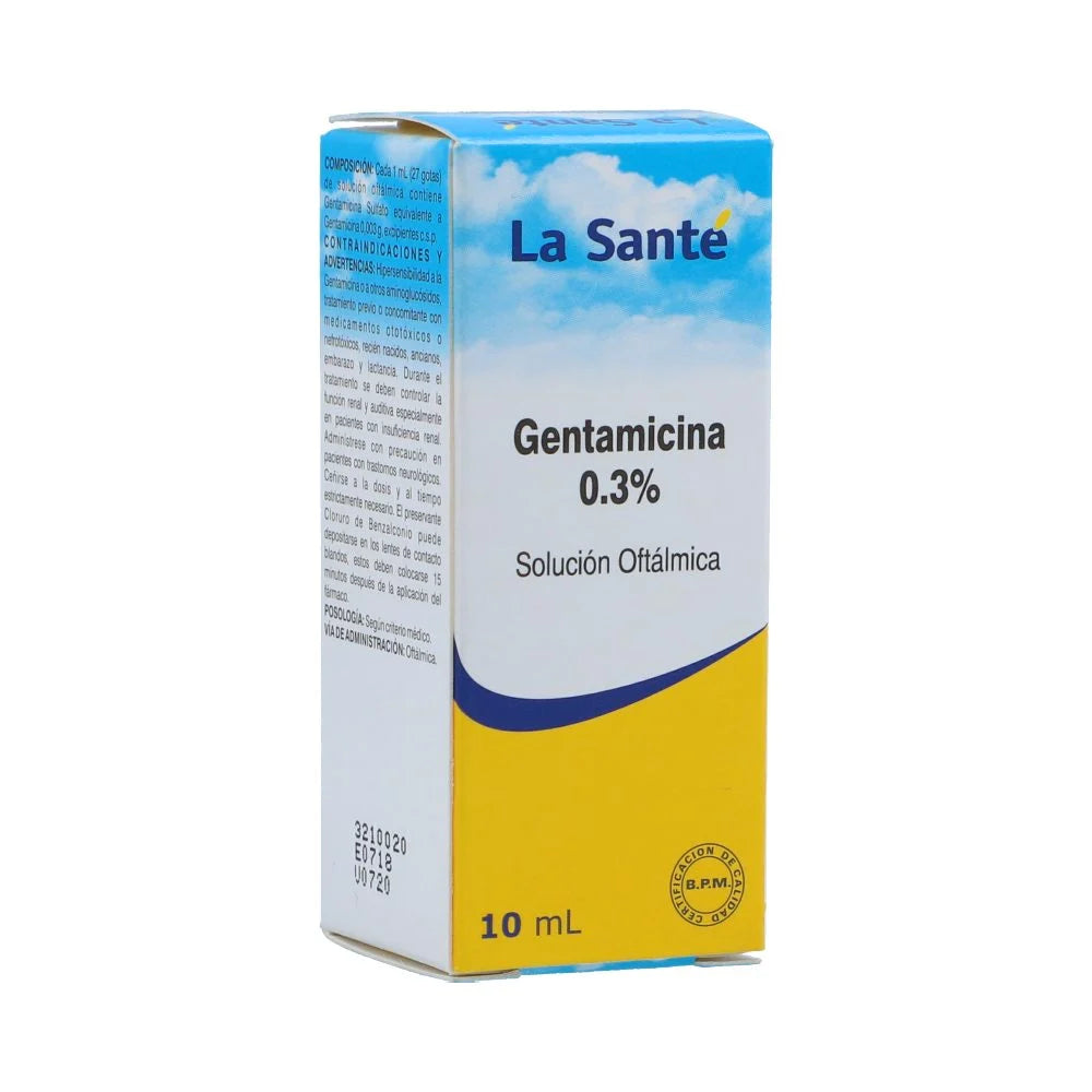 Gentamicina 0.3% gotas x 10 ml (La Sante)