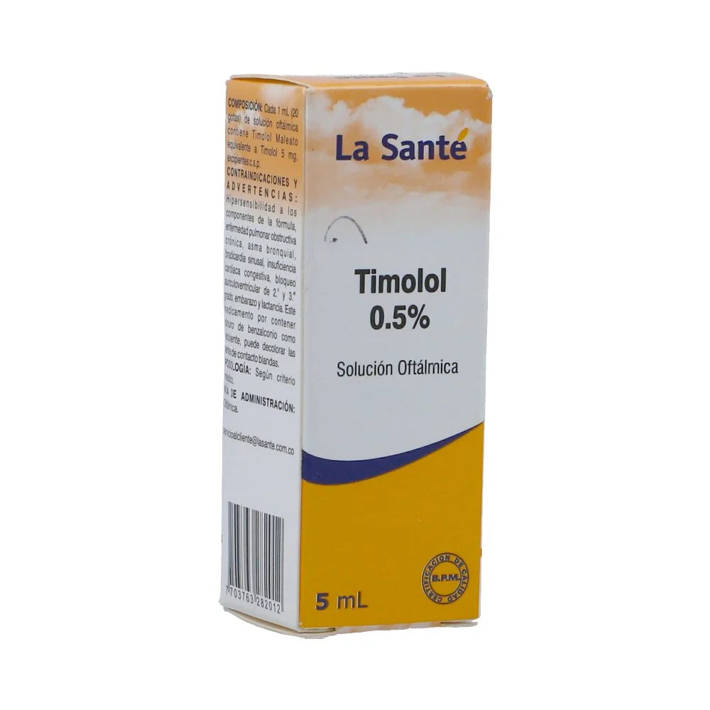 Timolol Maleato 0.5% gotas x 5 ml (La Sante)