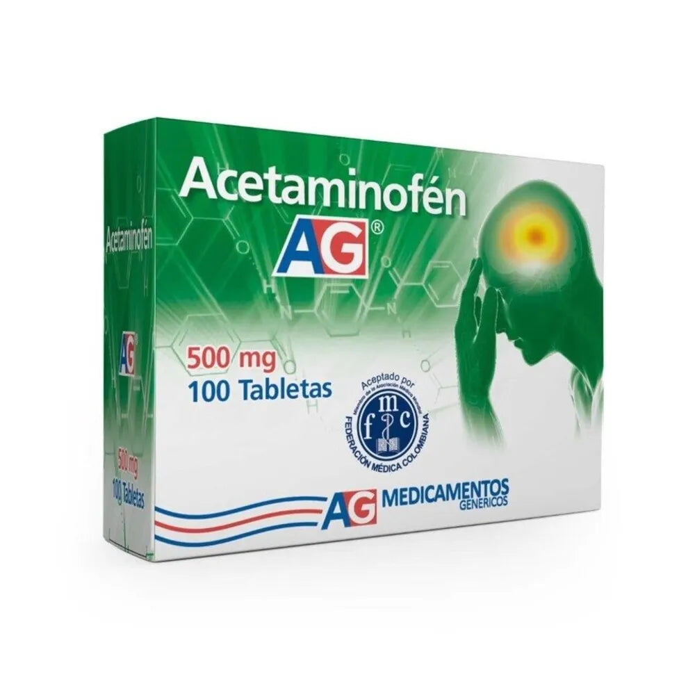 Acetaminofen 500 mg x 100 tabletas (AG)