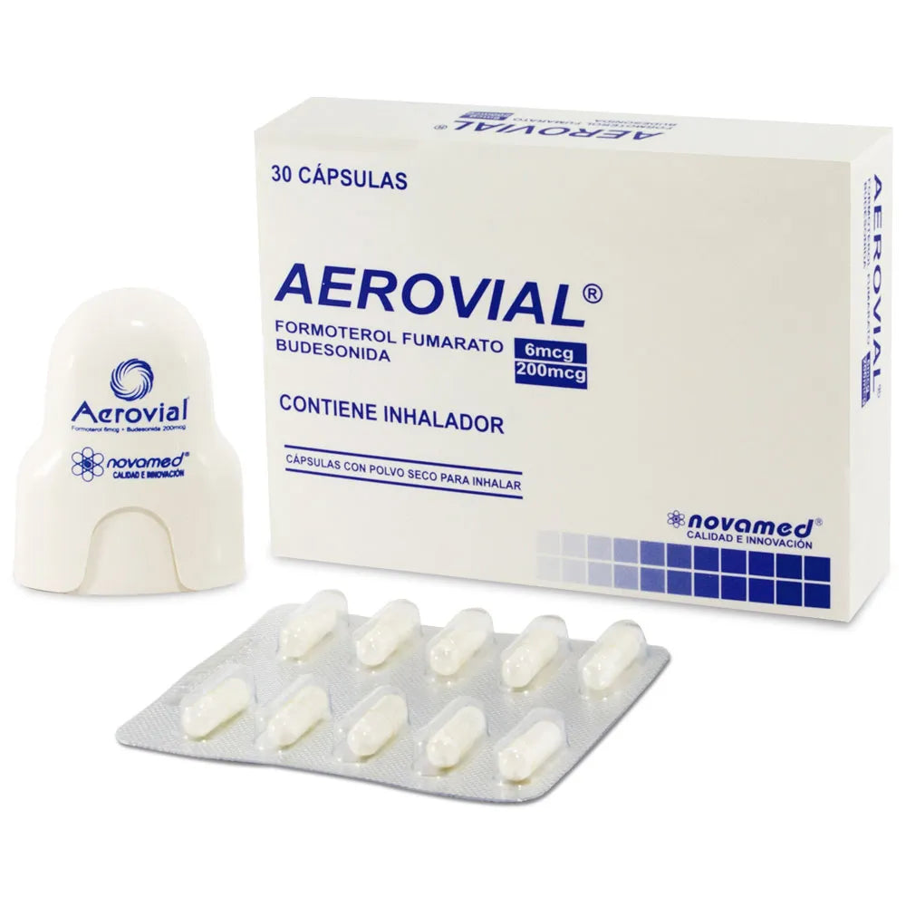 Aerovial con inhalador x 30 cap