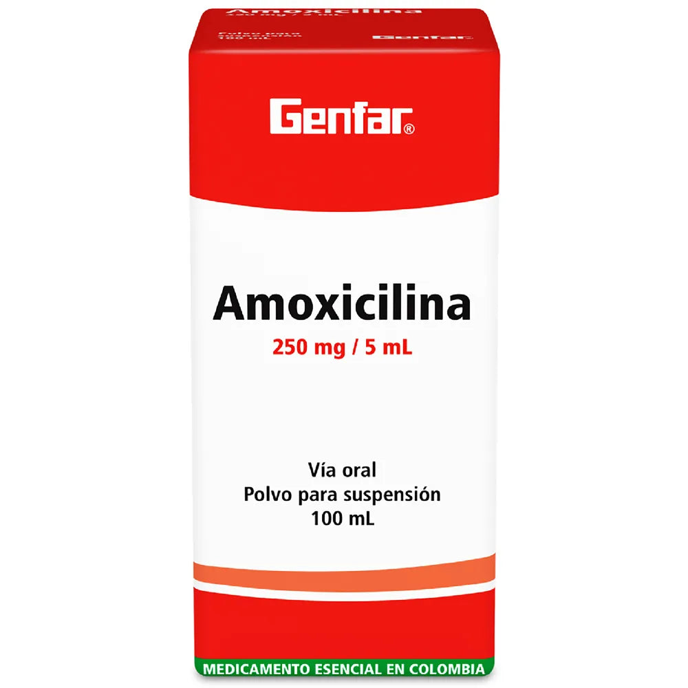 Amoxicilina Suspensión 250mg/100mL (Genfar)