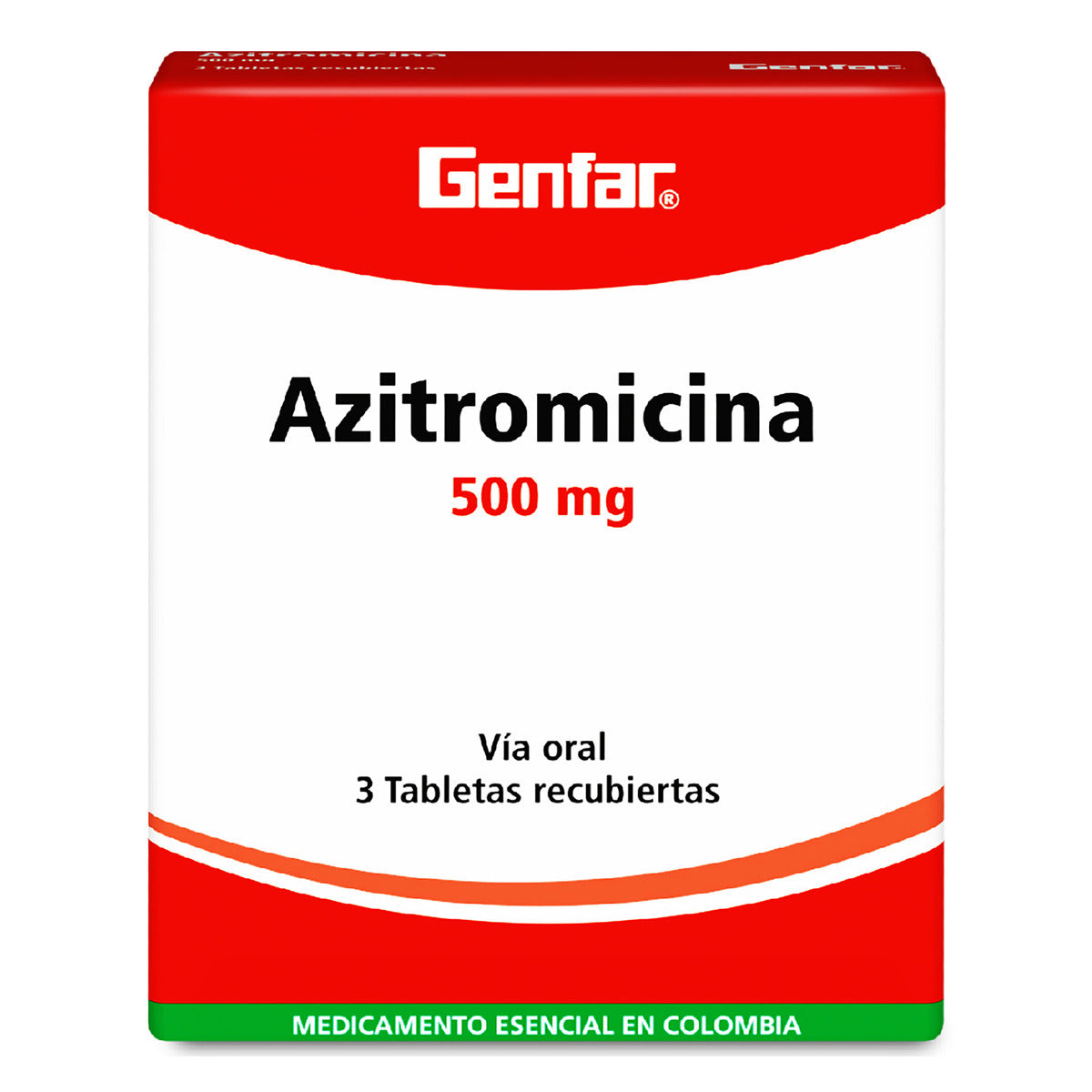 Azitromicina 500 mg x 3 tabletas (Genfar)