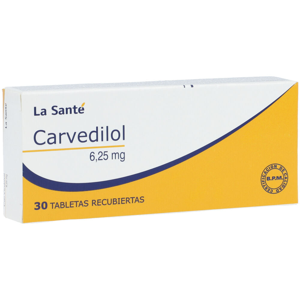 Carvedilol 6.25 mg x 30 tabletas (La Sante)