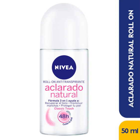Desodorante Nivea Aclarado Natural Women Roll On 50gr