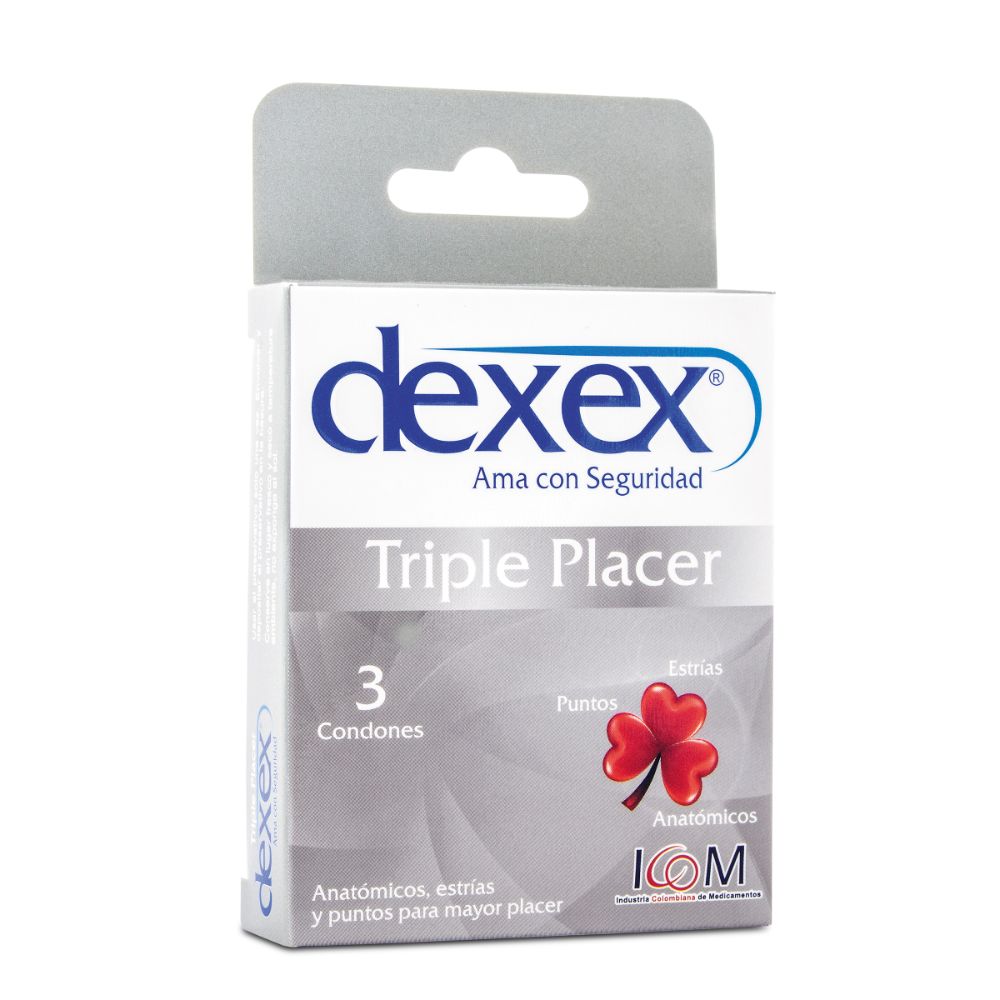Preservativo Dexex Triple Placer x 3 Unidades