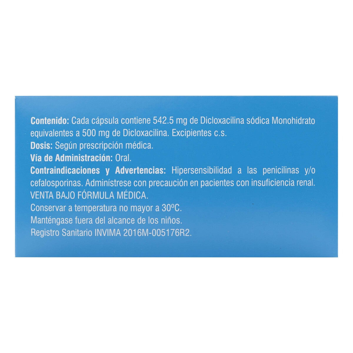 Dicloxacilina 500 mg x 50 cápsulas (AG)