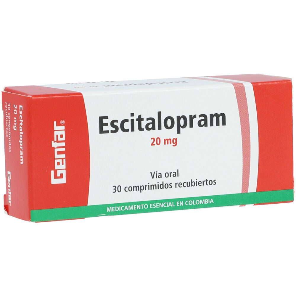 Escitalopram 20 mg x 30 tabletas (Genfar)