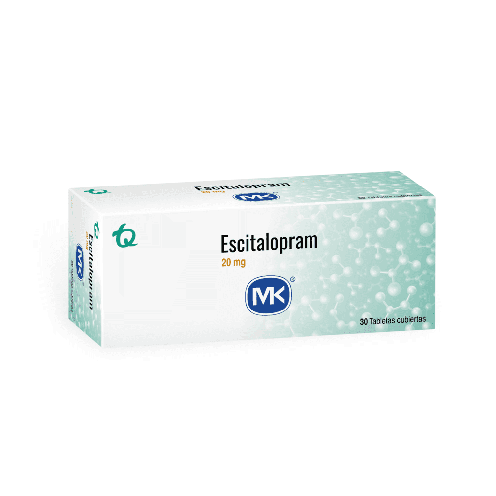 Escitalopram 20 mg x 30 tabletas (MK)