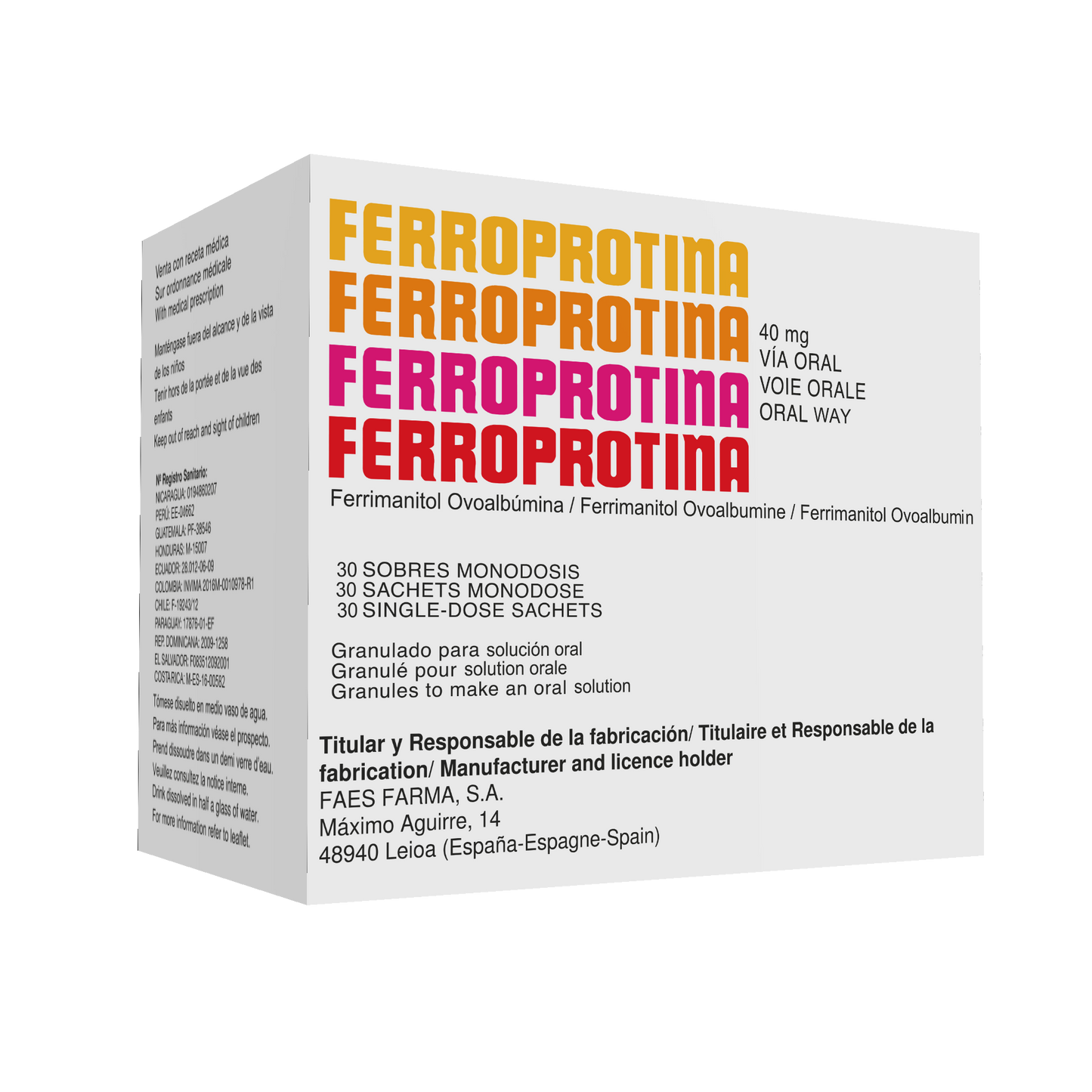 Ferroprotina granulado 40 mg x 30 sobres