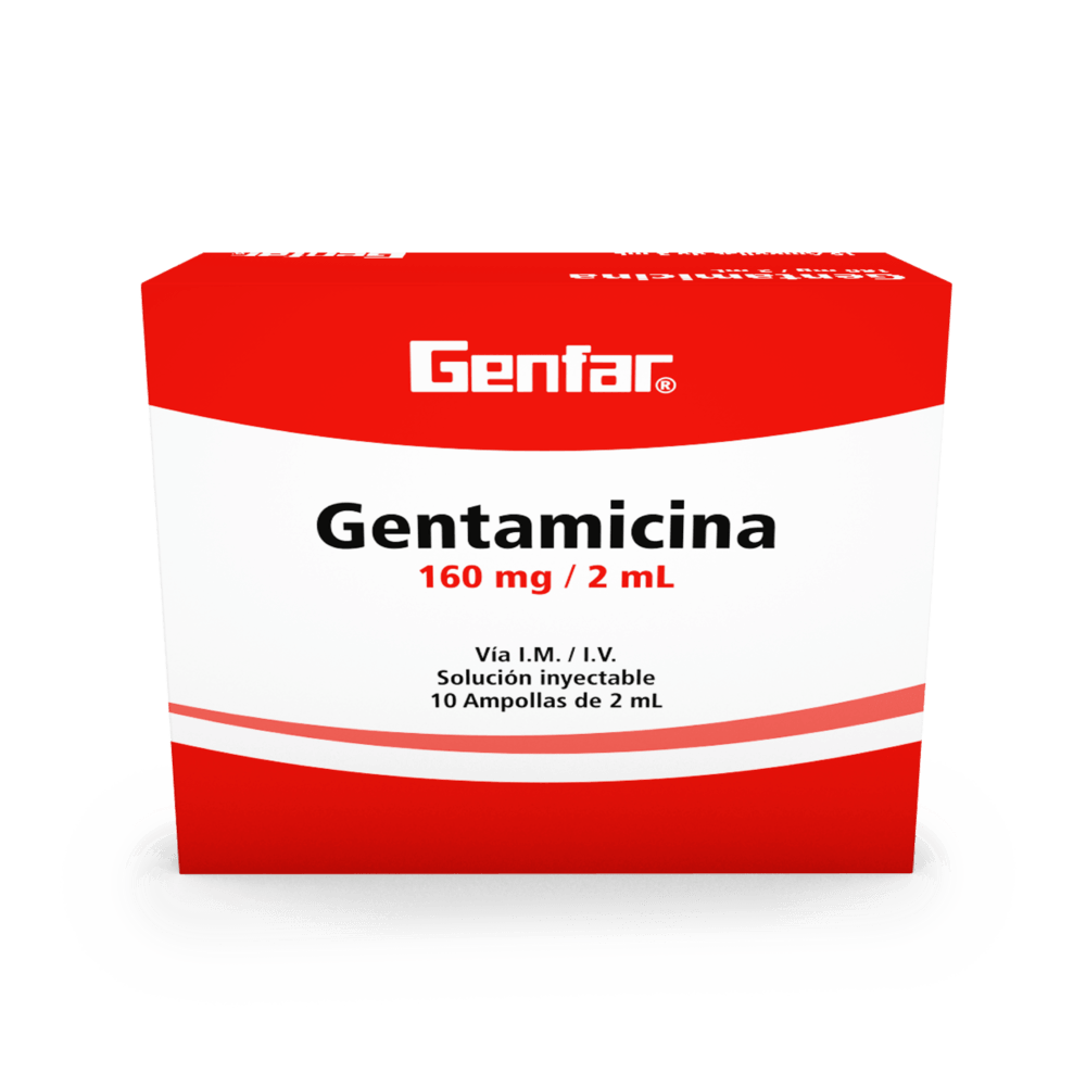 Gentamicina 160 mg x 10 ampollas (Genfar)