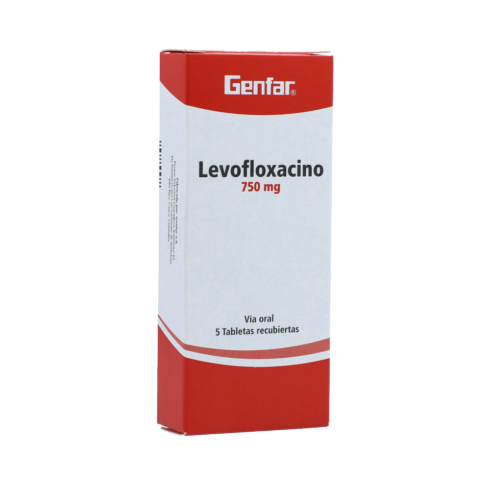 Levofloxacino 750 mg x 5 tabletas (Genfar)