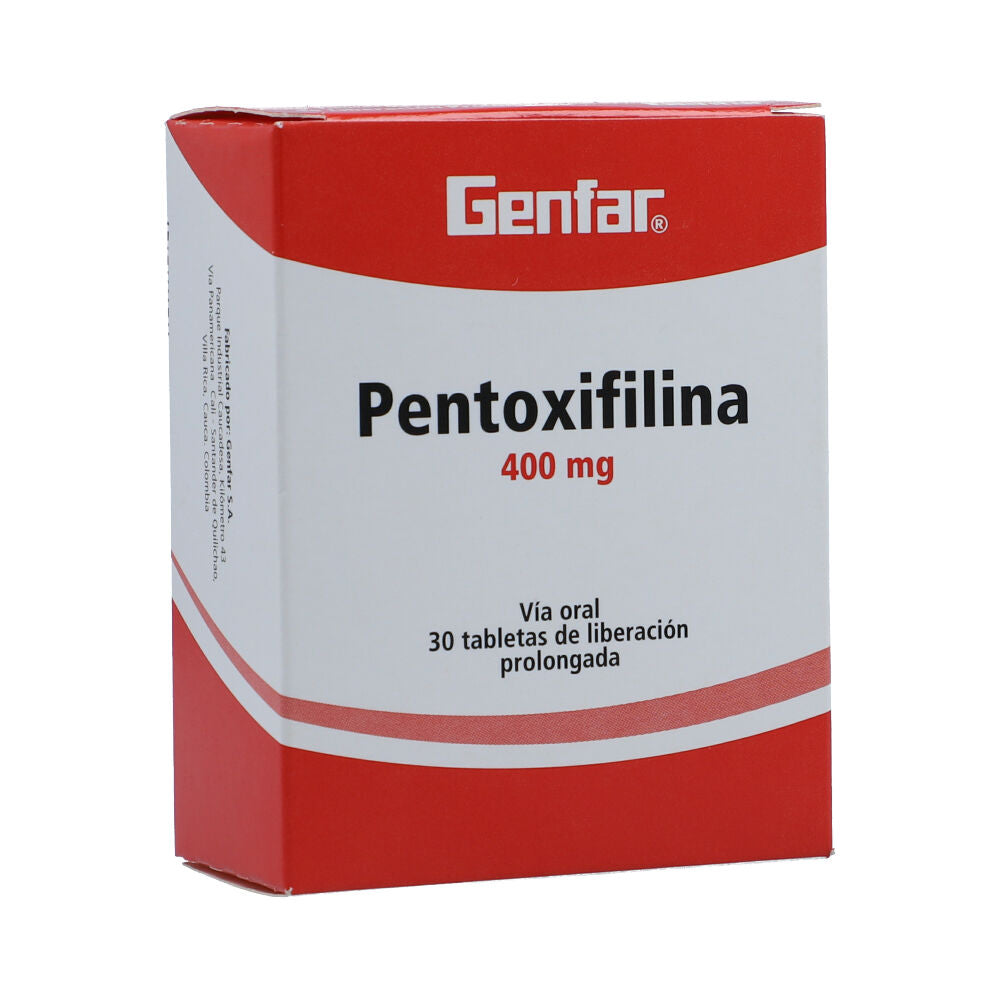 Pentoxifilina 400 mg x 30 tabletas (Genfar)