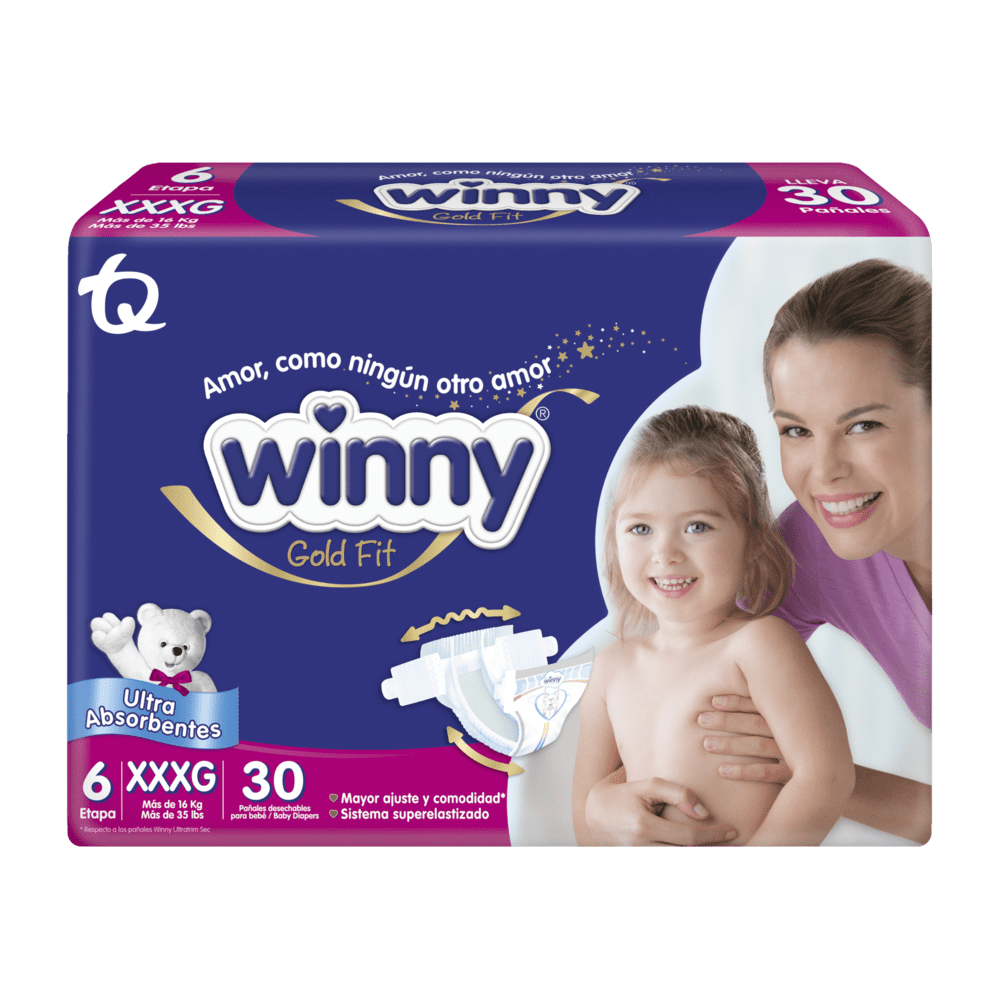Pañal Winny Gold Fit etapa 6 x 30 unidades