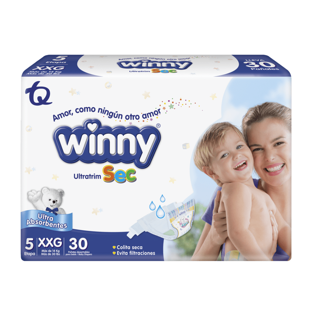 Pañal Winny Ultrasec etapa 5 x 30 unidades