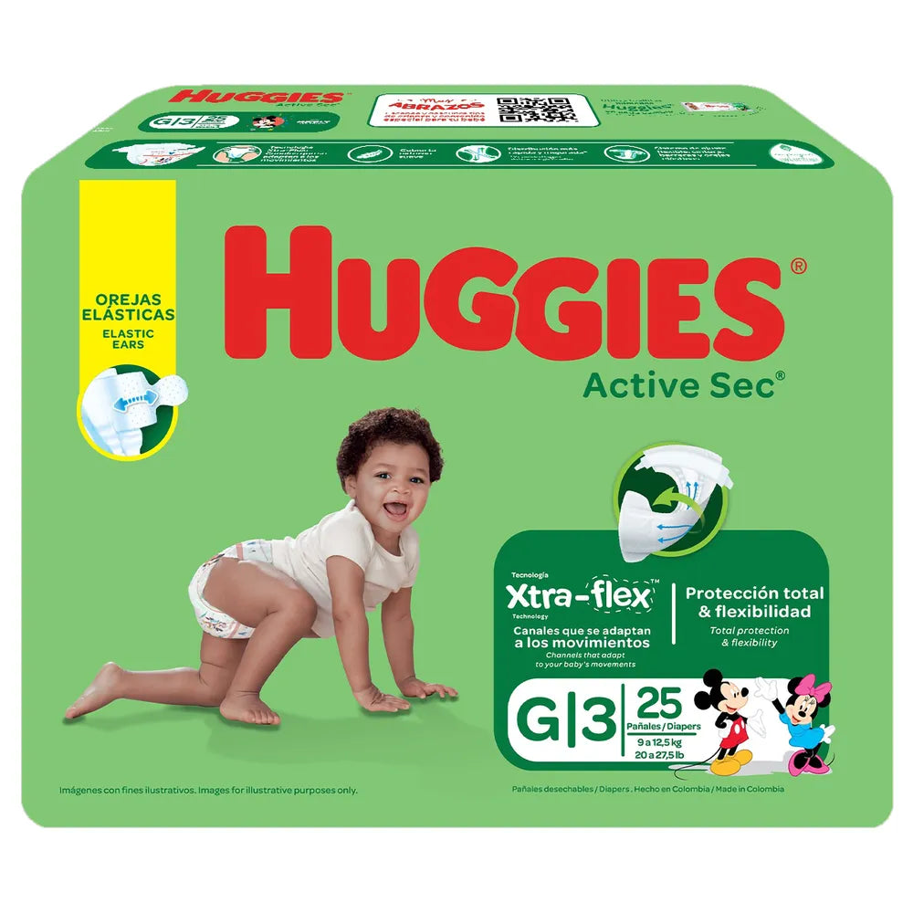 Pañal Huggies Active Sec Etapa 3/G