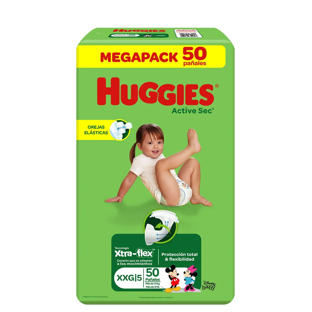 Pañal Huggies Active Sec Etapa 5/XXG
