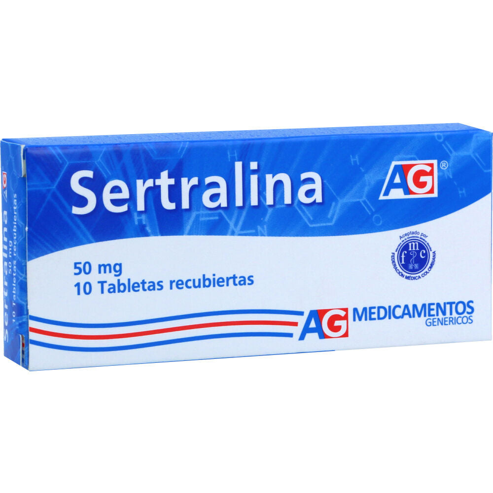 Sertralina 50 mg x 10 tabletas (AG)