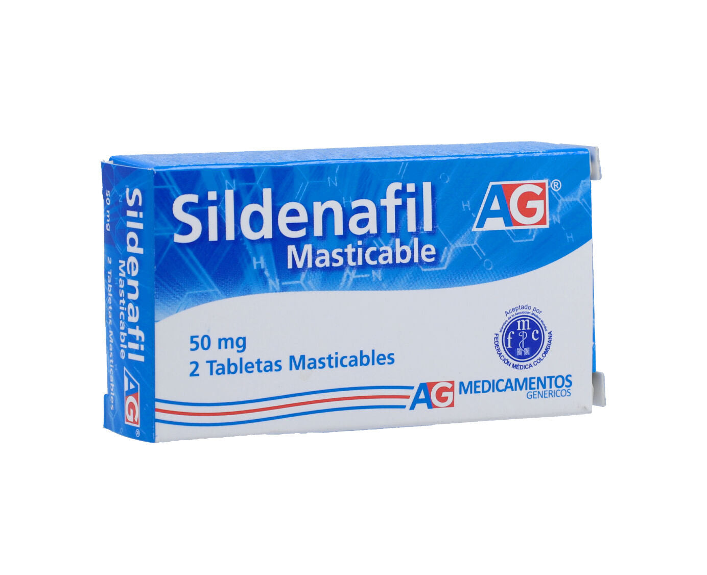 Sildenafil masticable 50 mg x 2 tabletas (AG)