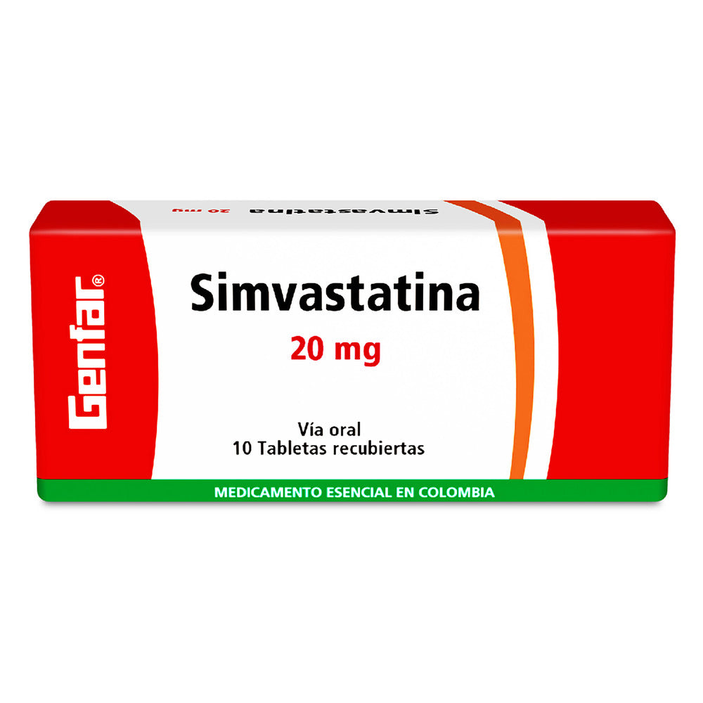 Simvastatina 20 mg x 10 tabletas (Genfar)