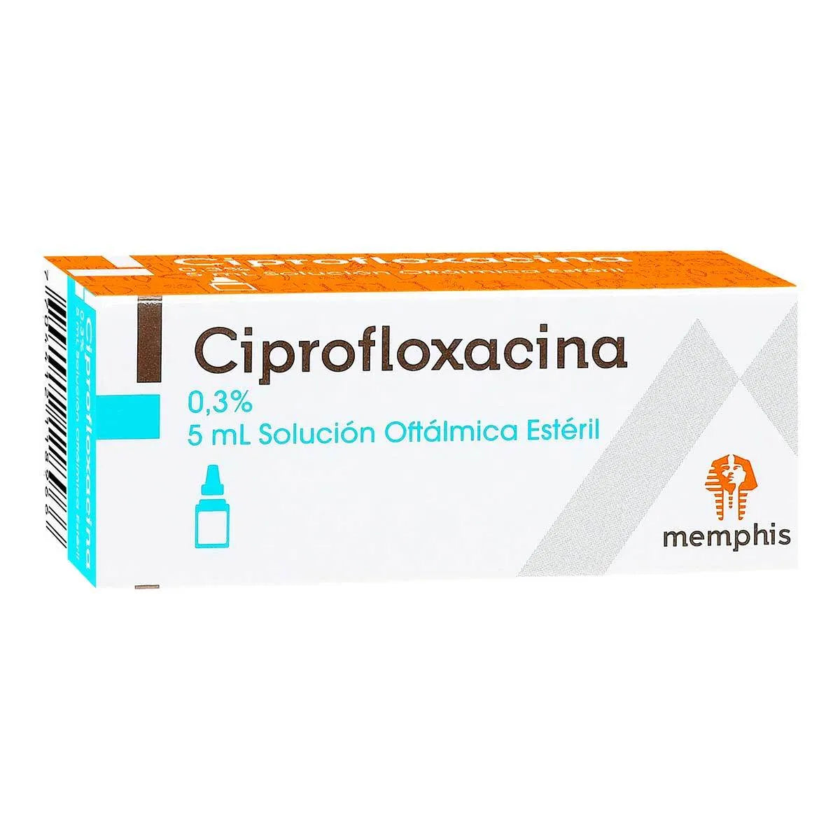 Ciprofloxacina 0.3% solución oftálmica x 5 ml (Memphis)