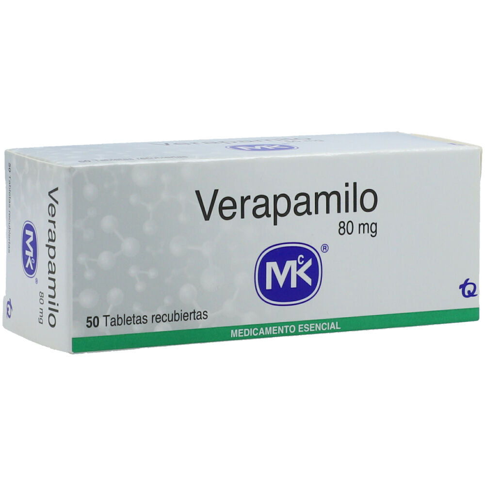 Verapamilo 80 mg x 50 tabletas (MK)