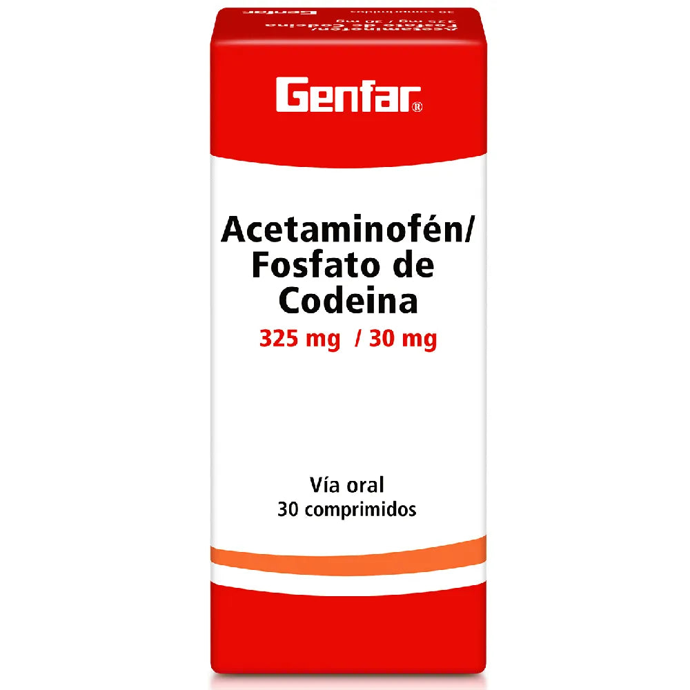 Acetaminofén+Codeína 325/30mg x 30 tabletas (Genfar)