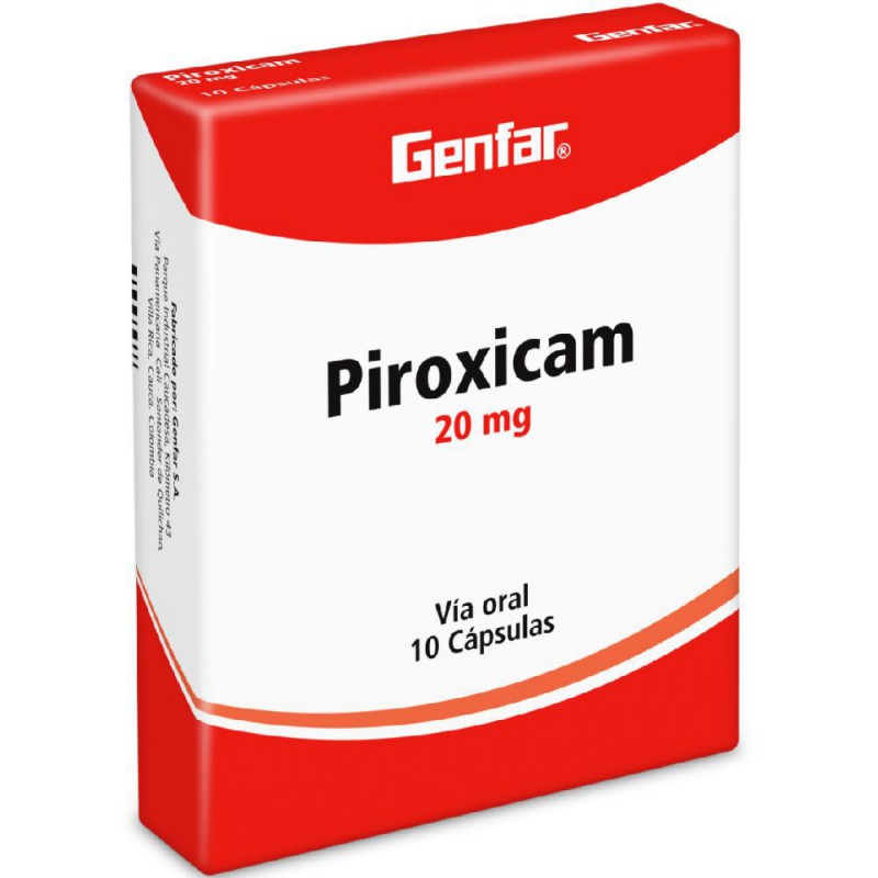 Piroxicam 20 mg x 10 cápsulas (Genfar)