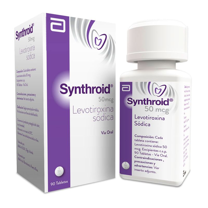 Synthroid 50 mcg x 90 tabletas