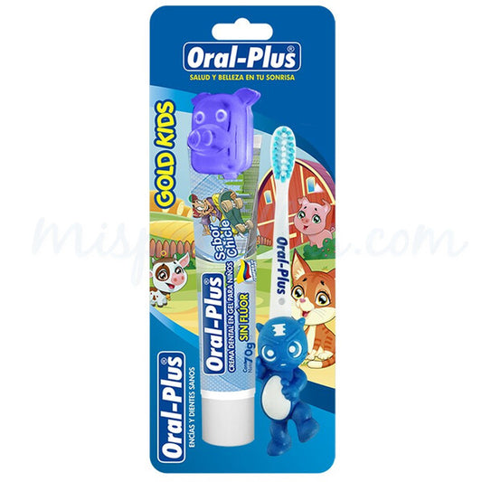 Kit Oral-plus Cepillo Gold + Crema x 70 gr + Protector