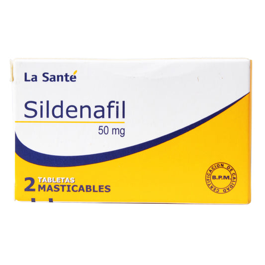 Sildenafil masticable 50 mg x 2 tabletas (La Sante)