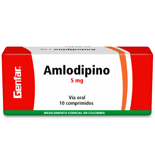 Amlodipino 5 mg x 10 tabletas (Genfar)