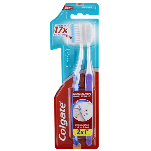 Cepillo Colgate Slim Soft 2x1