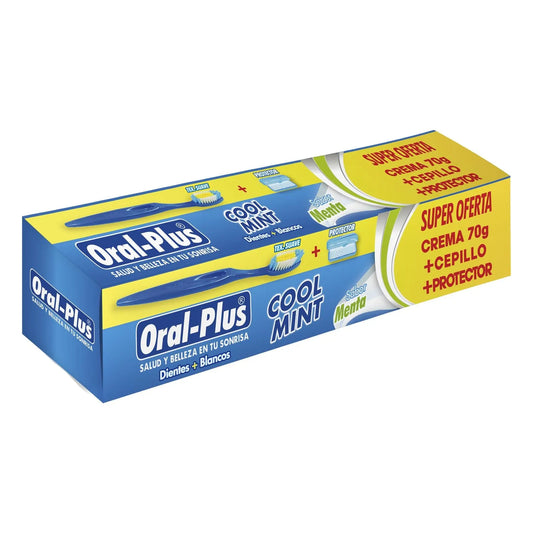 Crema Dental Oral-Plus Cool+Cepillo+Protector