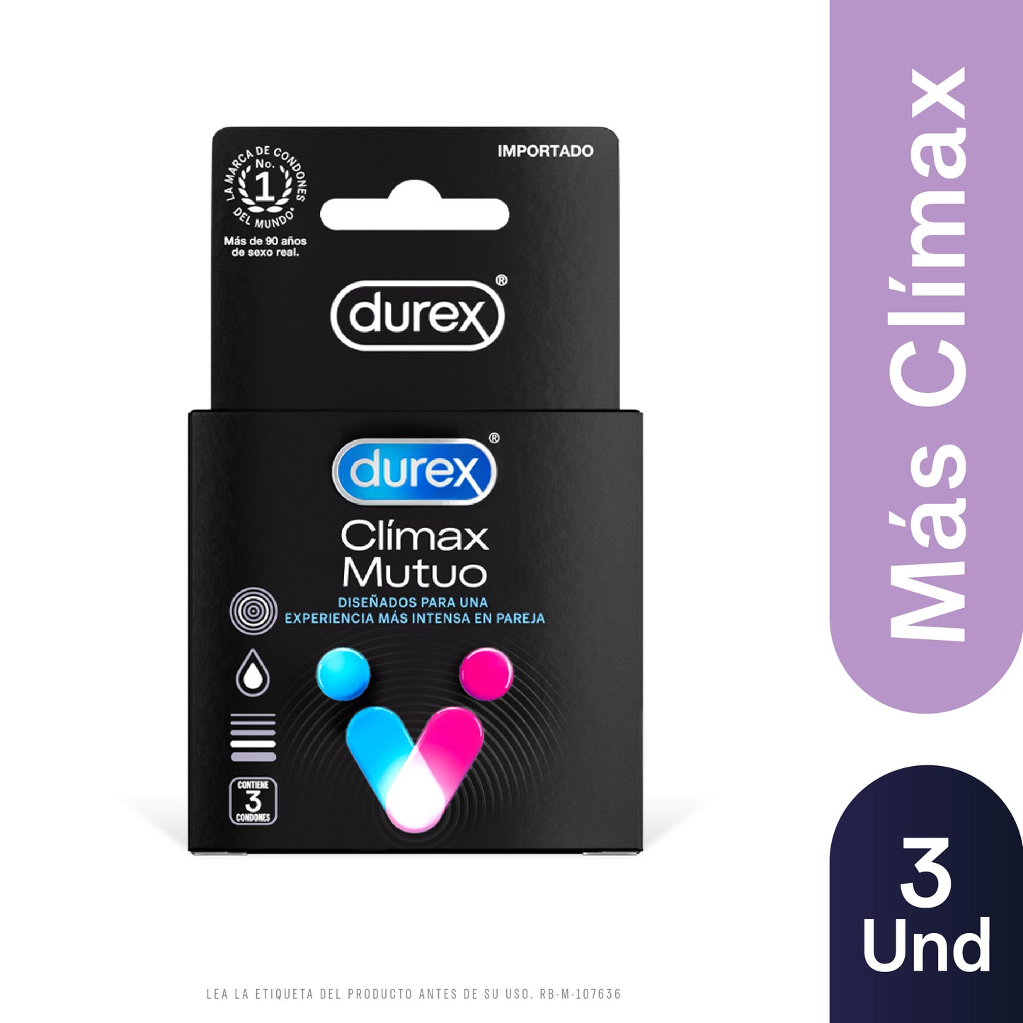Preservativo Durex Climax Mutuo x 3 Unidades