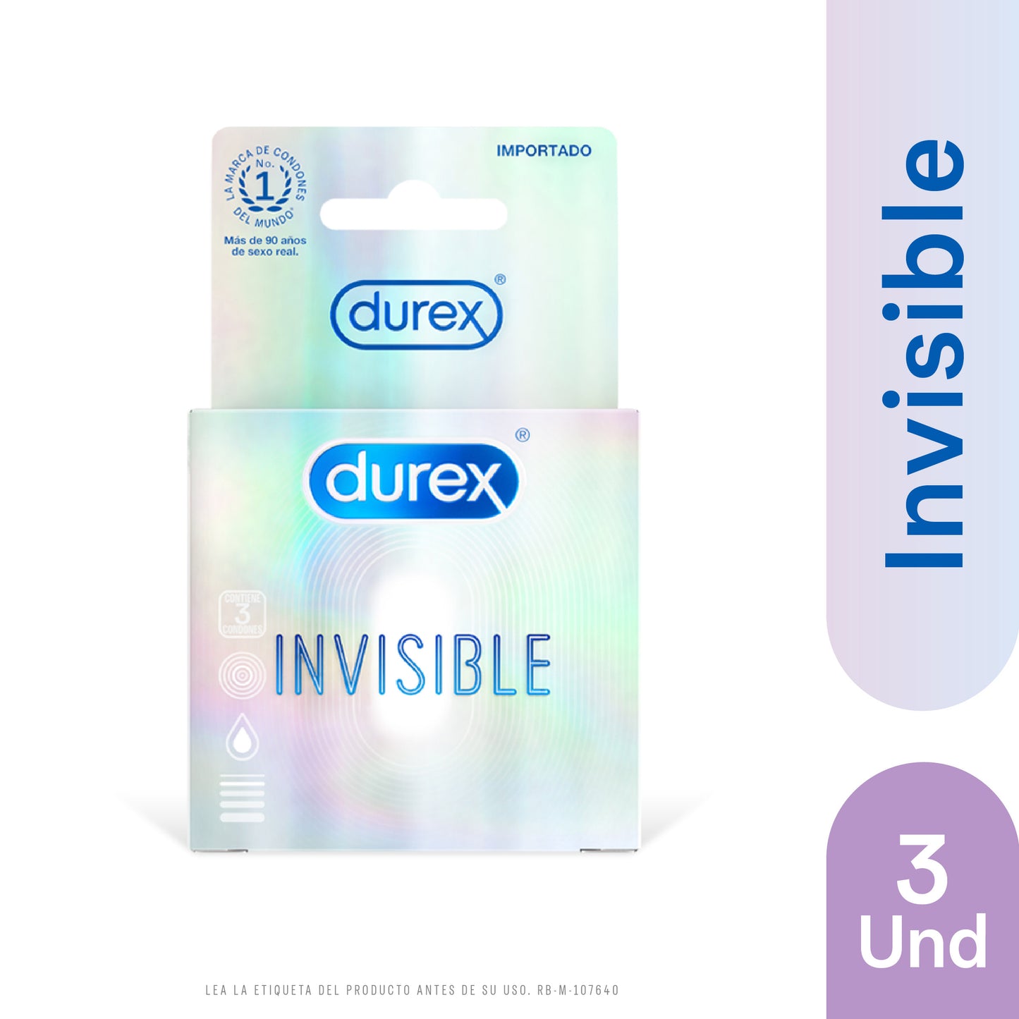 Preservativo Durex Invisible x 3 Unidades