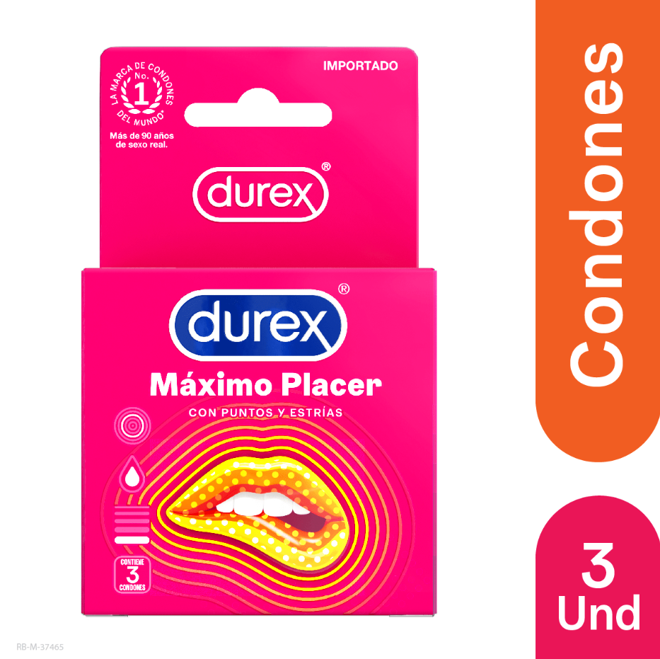 Preservativo Durex Máximo Placer x 3 Unidades