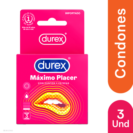Preservativo Durex Máximo Placer x 3 Unidades