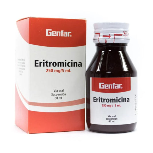 Eritromicina Suspensión Oral 250mg/5mL