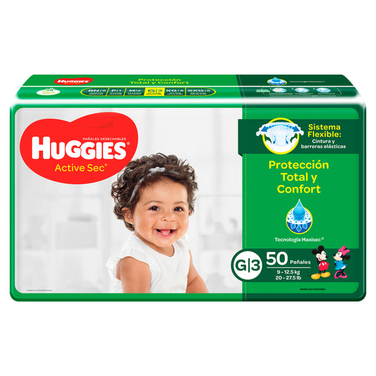Pañal Huggies Active Sec Etapa 3 x 50 unidades