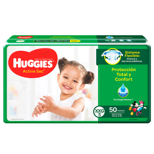 Pañal Huggies Active Sec Etapa 5 x 50 unidades