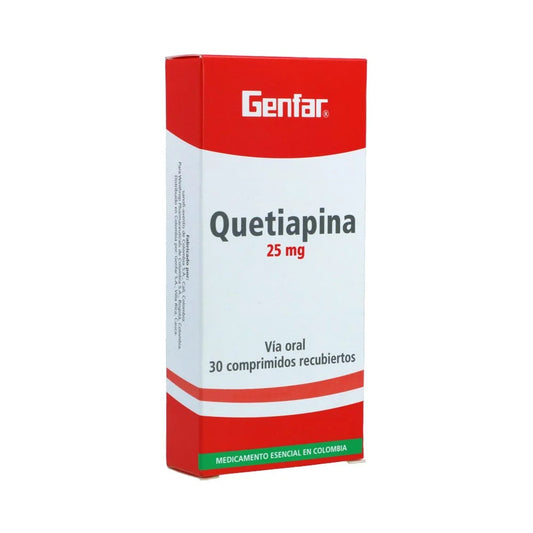 Quetiapina 25 mg x 30 tabletas (Genfar)