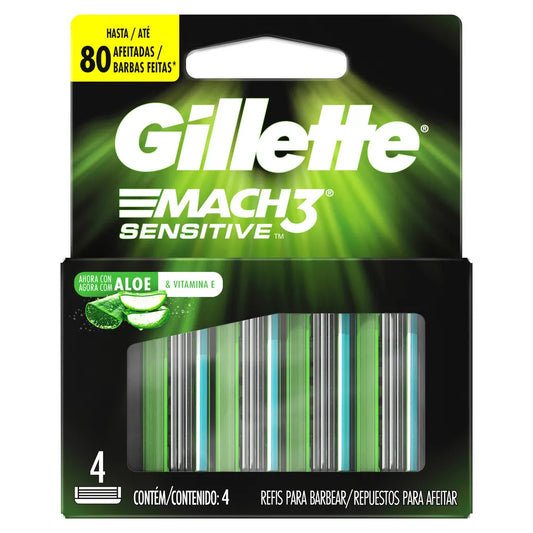 Repuesto Gillette Mach 3 Sensitive X 4 Und