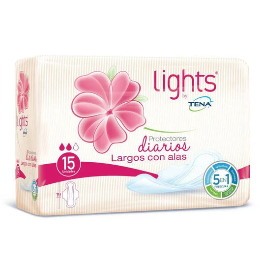 Protectores Tena Lights Largos con Alas